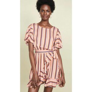 Jack By BB Dakota Three Stripe Dress Rosette Pink